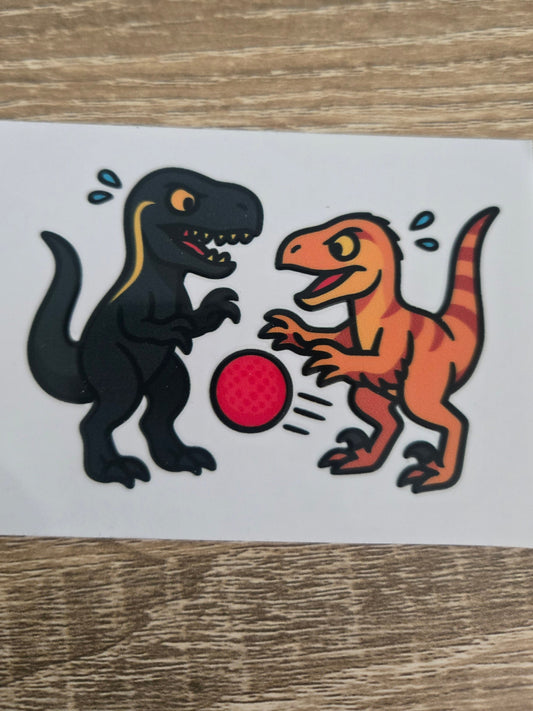 Indoraptor & velociraptor playing dodgeball